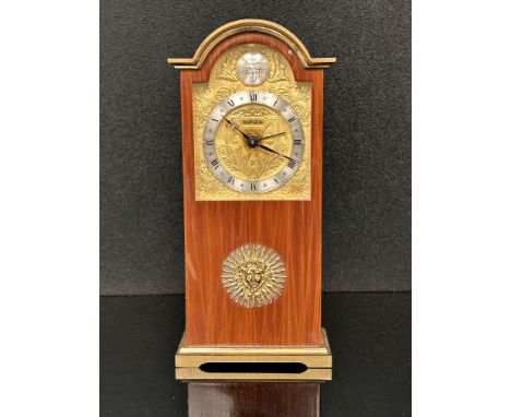 Brass & wood mini grandfather clock 