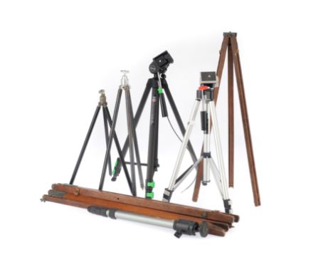 A Selection of Tripods and Tripod Legs, comprising a Cullman 2561 tripod, G, a Cullmann Monopod, three smal metal tripods, a 