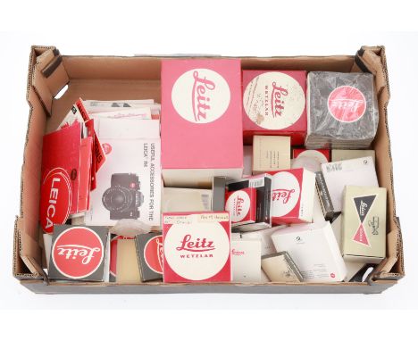 A Selection of Leica Literature and Packaging, to include Leica leaflets, catalogues, stickers and a quantity of empty packag