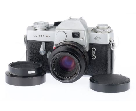 A Leica Leicaflex SLR Camera, chrome, serial no. 1115590, with Leitz Summicron-R f/2 50mm lens, black, serial no. 2003622, bo