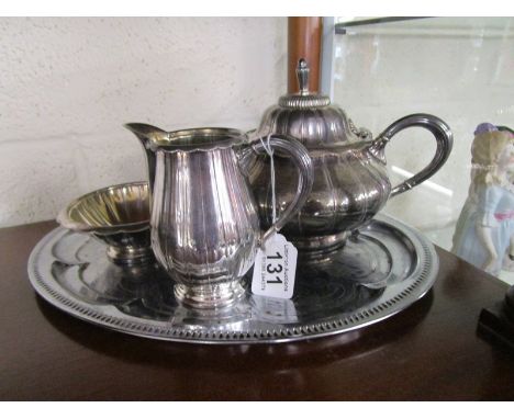 3 piece WMF tea service on tray