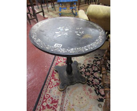 Mother of pearl inlaid tilt-top occasional table