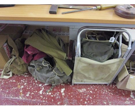 Collection of army bags