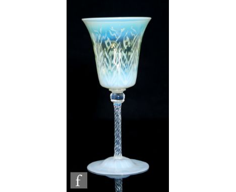 Louis Comfort Tiffany,&nbsp;possibly by Kempston for - An early 20th Century English wine glass, the flared bucket bowl decor