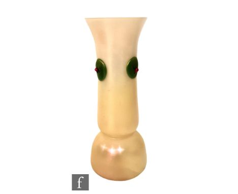 Loetz - An early 20th Century Orpheus type vase circa 1903, with a domed base rising to a swollen and flared collar neck, cas