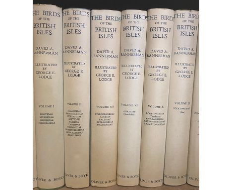 David A. Bannerman The Birds of the British Islands... illustrated by David Lodge, 12 volumes,  first edition, plates, illust