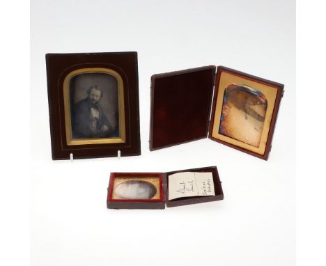 Smith, Albert. Three daguerreotype portraits: (1) American daguerreotype,  J. B. Mayall, printed label on reverse, framed and