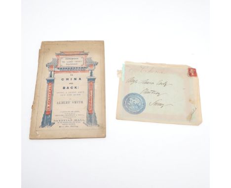 Smith, Albert. To China and Back: Being a Diary Kept, Out and Home, first edition, hand coloured engraved frontispiece, adver