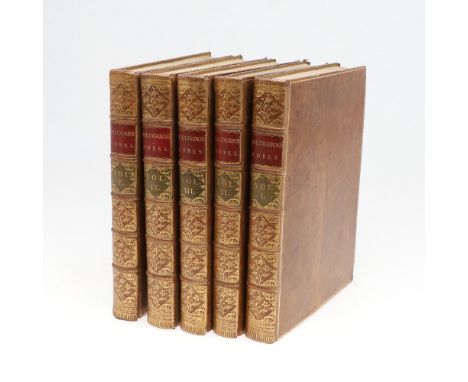 Bolingbroke, Henry St John, Viscount. The Works, 5 volumes, engraved portrait frontispiece, light browning throughout, contem