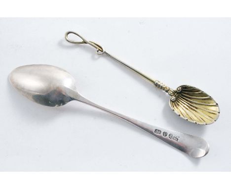 A RARE GEORGE III TEA SPOON Old English pattern, initialled by Peter & Jonathan Bateman, London 1790 and a rare early George 