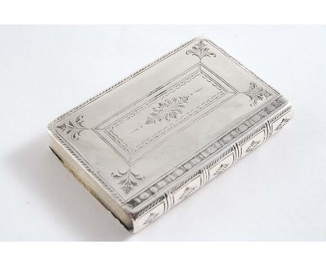 A GEORGE I SNUFF BOX shaped like a book, with engraving to simulate tooled leather detail, concealed flush hinge & a gilt int