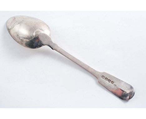 BY PAUL STORR:- A George III Fiddle pattern dessert spoon, crested, London 1817;  1.5 oz