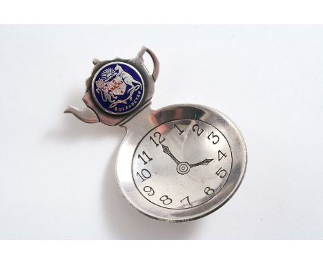 A 20TH CENTURY AUSTRALIAN "TIME FOR TEA" CADDY SPOON showing 4 o'cock in the bowl, the handle is the outline of a tea pot wit