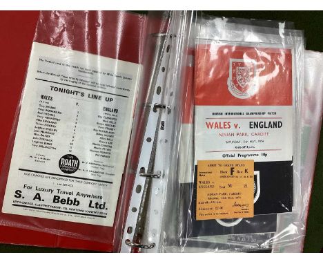 Wales V. England Ticket and Programme 1972 World Cup and Directors Box Ticket, 1974 plus four extra programmes, 76 24th March