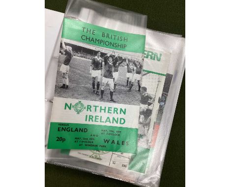 Northern Ireland v. England Programmes, at Windsor Park, 1975, 77 and ticket, 79 and ticket programmes, another programme sig