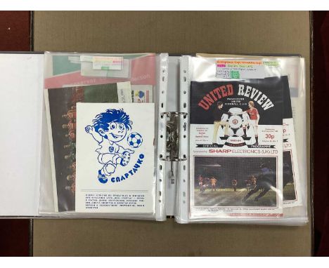 Manchester United in The Cup Winners Cup Programmes, including 63-4 at Willem 11, at Tottenham - played and postponed at Spor
