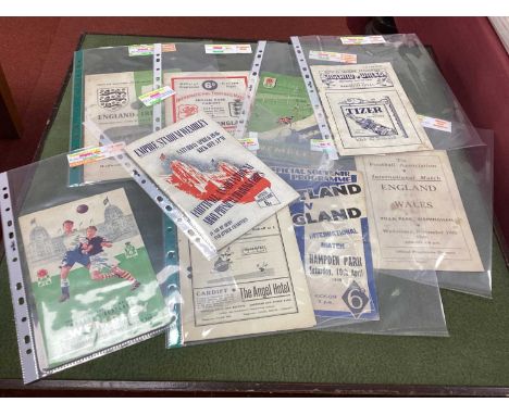 England Programmes, 46-7 v. Wales (grubby), Scotland 47-8 at Wales (punch holes) at Scotland (torn), 48-9 v. Wales (grubby), 