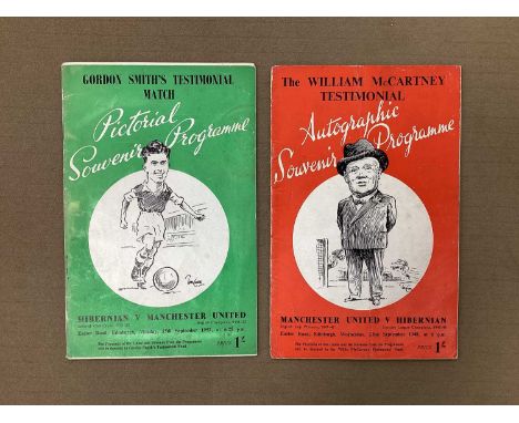 1952 Hibernian v. Manchester United Programme for Gordon Smith's Testimonial, the back page is a facsimile, together with 194