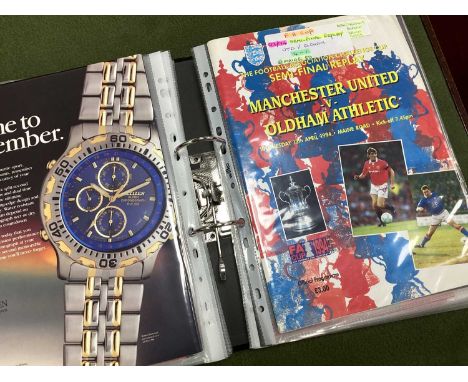 Manchester United F.A Cup Programmes from Winning Seasons 1989-90, all eight games, 95-6 all seven games, 93-4 all seven game