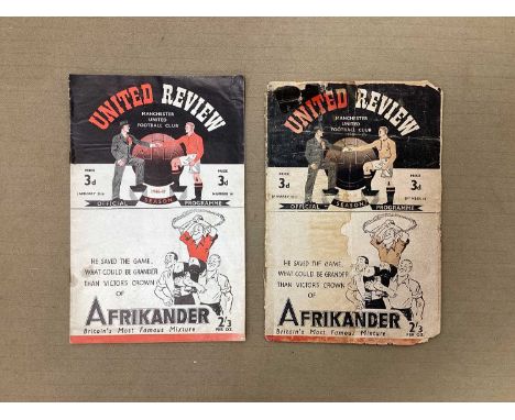 1946-7 Manchester United v. Nottingham Forest - F.A. Cup, dated 25th January, programme with rusty staples, another very poor