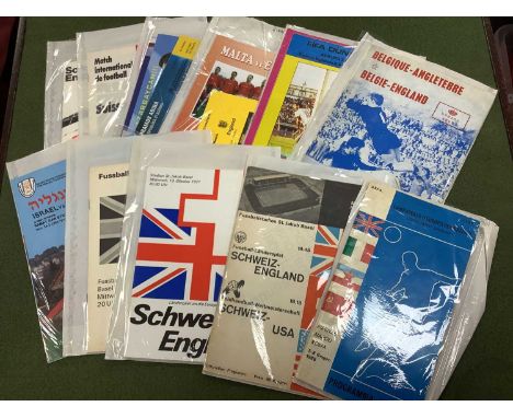 England Away Ticket and Programme, at Switzerland 1981, 88 Azerbaijan 2004, Malta 2000, Turkey 1984, programmes at Belgium, I