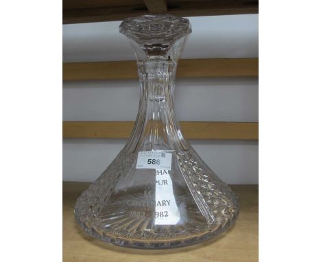Tottenham Hotspur Centenary Ship Glass Decanter, (probably by Webb Corbett) limited edition of 500 crest and details etched t