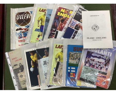 England in Scandinavia Programme and Ticket at Norway 1966, 1993, 2012, at Sweden 1986, 98, 2004 at Finland 1985, 2000, four 
