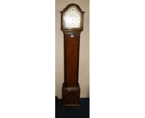 An early 20th Century walnut longcase clock with three train movement, with a silvered dial 'Brook & Son, Edinburgh' 170cm hi