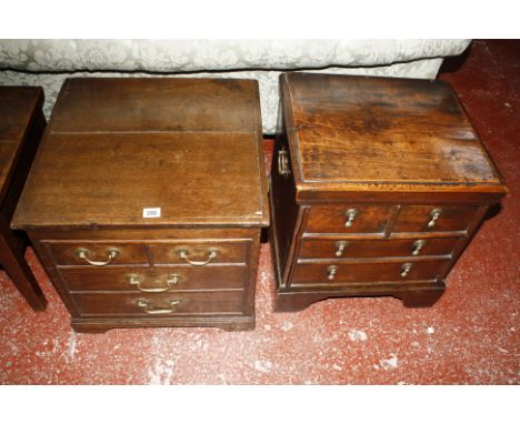 Two similar oak bedside 'commode' style chests  