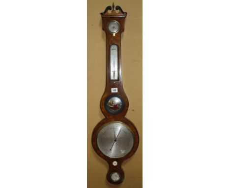 A 19th Century mahogany barometer, by J . Zenoni Edinburgh, 100cm   