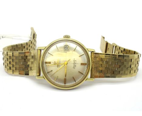 Omega; A Vintage Seamaster DeVille Automatic Gent's Wristwatch, the signed dial with baton markers, centre seconds and date a