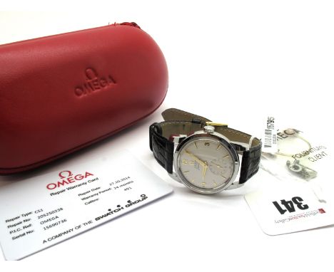 Omega; A Vintage Seamaster Automatic Gent's Wristwatch, the signed dial with seconds subsidiary dial, within plain case, on m