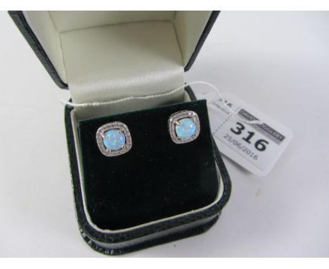 Pair of opal dress ear-rings stamped 925 Condition Report Click here for further images, condition, auction times & delivery 