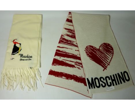 Vintage & Designer Clothing, Accessories and Textiles - Moschino Cheap and Chic 'Olive Oyl' scarf and one other Moschino scar