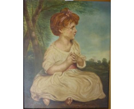 Portrait of a Girl, mid 20th century oil on canvas unsigned 49cm x 39cm Condition Report Click here for further images, condi