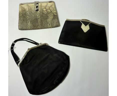 Vintage & Designer Clothing, Accessories and Textiles - Two Art Deco period clutch bags and a suede evening bag (3) Condition