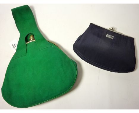 Vintage & Designer Clothing, Accessories and Textiles - Vintage green suede handbag H28cm (excluding strap) and another vinta