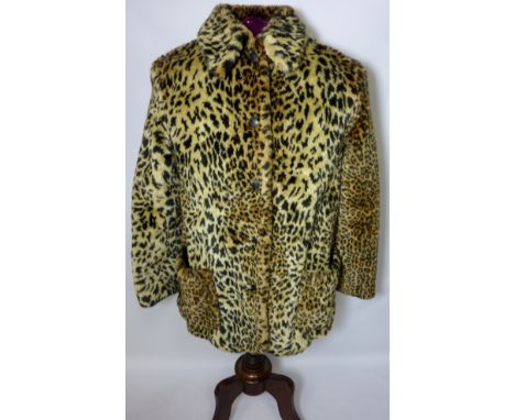 Vintage & Designer Clothing, Accessories and Textiles - Faux fur leopard print coat bearing Anna Sui Jeans label, size 42 Con