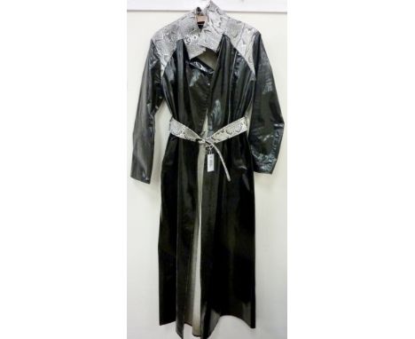 Vintage & Designer Clothing, Accessories and Textiles - 1960s black and snakeskin print PVC maxicoat rain mac bearing 'Zandra