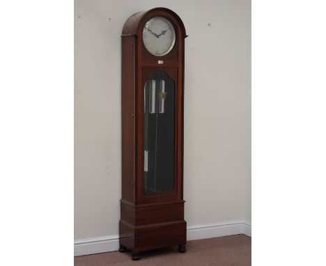 Early 20th walnut Enfield longcase clock, triple weight driven chiming movement, H189cm CLOCKS & BAROMETERS - as we are not a
