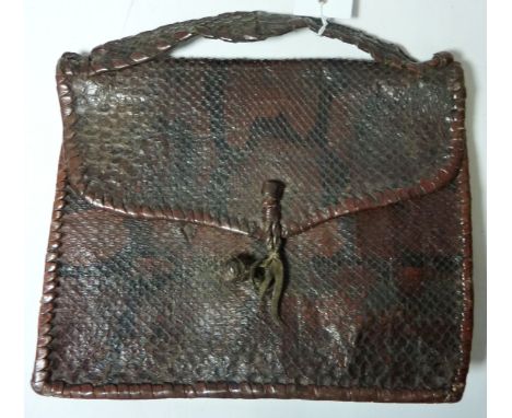 Vintage & Designer Clothing, Accessories and Textiles - 1940s vintage snakeskin handbag W40cm

Provenance - the vendor's fath
