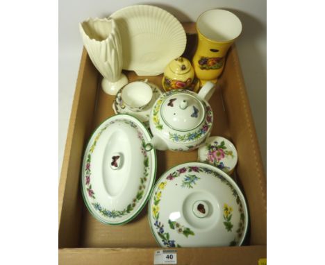 Aynsley 'Orchard Gold' vase, trinket dish etc, Royal Worcester 'Worcester Herbs' oven to tableware, Standard China trio, and 