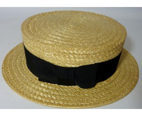Vintage & Designer Clothing, Accessories and Textiles - Straw Boater hat by Dunn & Co. size 7 1/4 Condition Report Click here