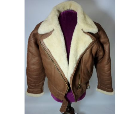 Vintage & Designer Clothing, Accessories and Textiles - Ladies 'County Coats London' leather and sheepskin flying jacket, siz