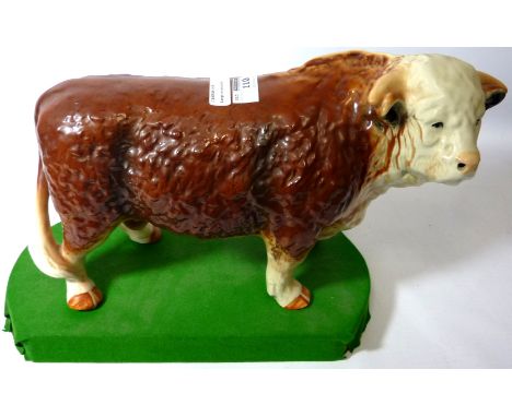 Large ceramic bull L40cm (with stand)  Condition Report Click here for further images, condition, auction times & delivery co