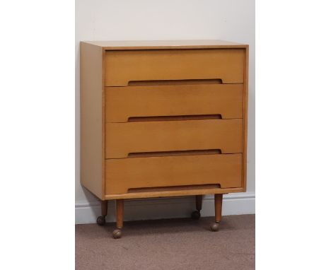 Stag vintage retro light oak four drawer chest, W76cm, H97cm, D46cm Condition Report Click here for further images, condition
