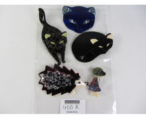 Vintage & Designer Clothing, Accessories and Textiles - Lea Stein Paris brooches and scarf adornments (5) Condition Report Cl