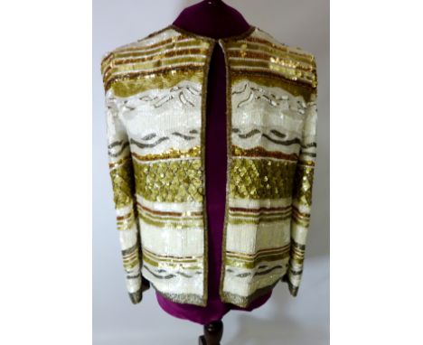 Vintage & Designer Clothing, Accessories and Textiles - 1970s beaded jacket bearing Frank Usher label, size M Condition Repor