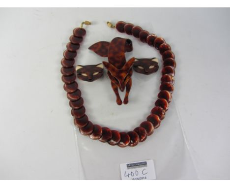 Vintage & Designer Clothing, Accessories and Textiles - Lea Stein Paris necklace, ear-rings and scarf adornment (5) Condition