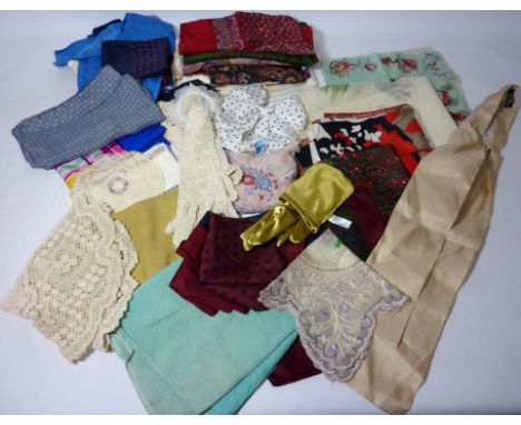 Vintage & Designer Clothing, Accessories and Textiles - 1950s headscarf decorated with hand painted hunting vignettes, other 